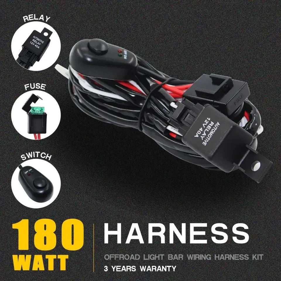 One drag two 2 metre silicone automotive wiring harness for LED roof spotlight installation