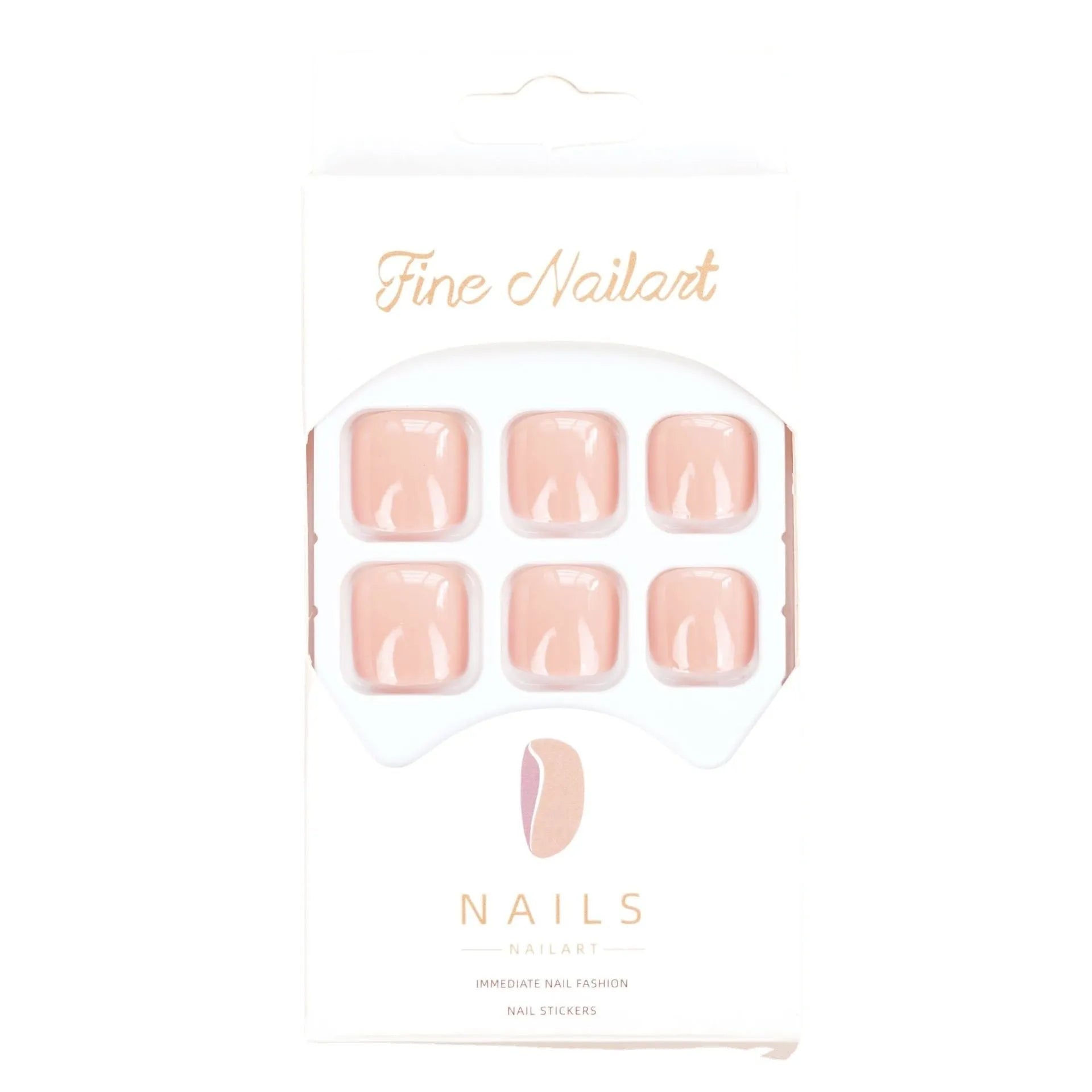 Artificial toenail stickers in J-52 skin colour with adhesive glue complete set