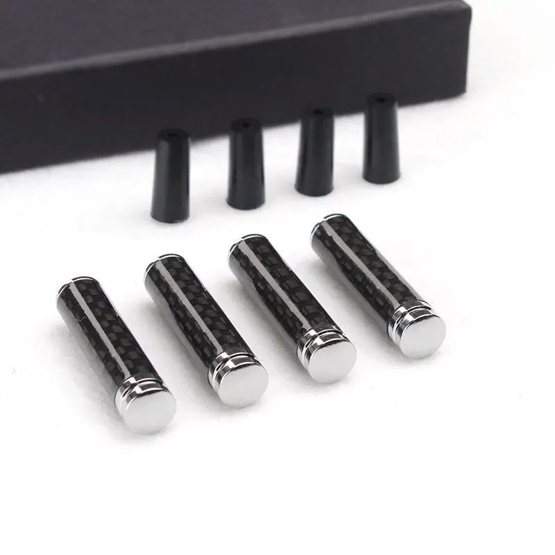Four carbon fibre car door handle covers with metal components for direct replacement installation