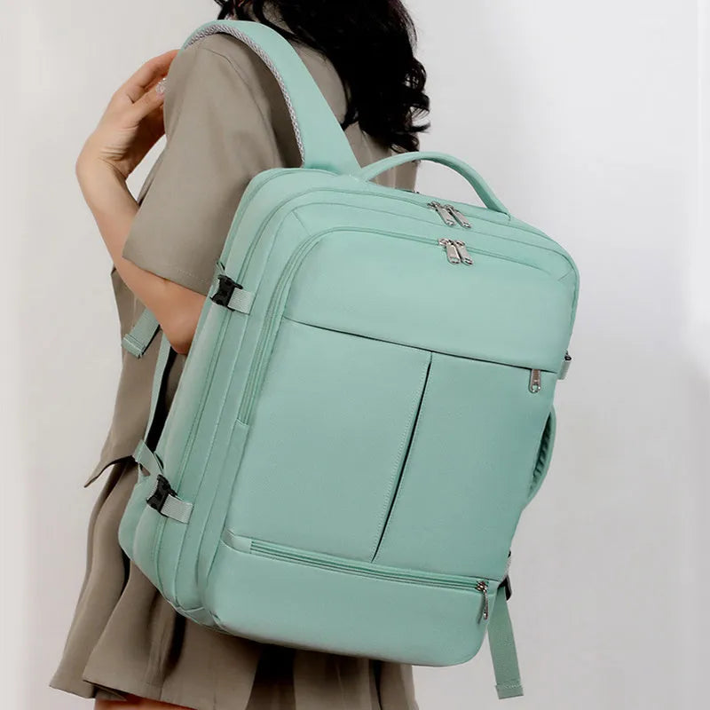 Waterproof oxford cloth backpack in multiple colours with laptop compartment and zippered pockets
