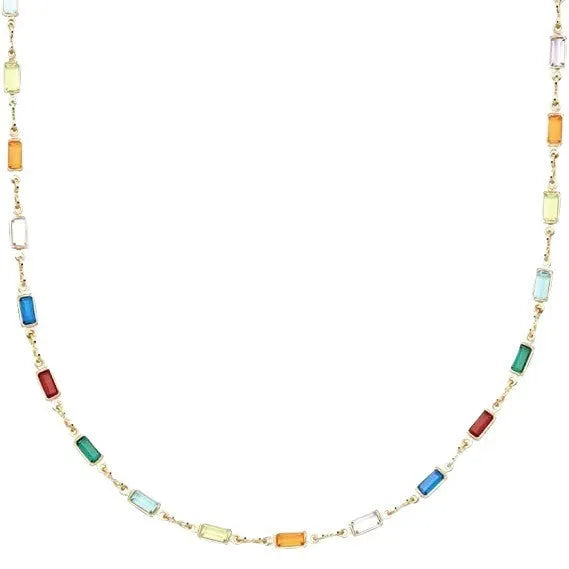 Ladies' geometric crystal necklace with electroplated alloy pendant and chain, adjustable 41-50cm length