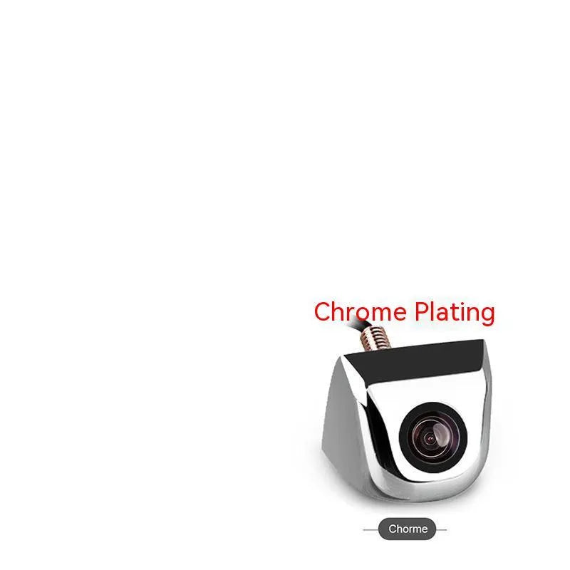 HD waterproof metal car rearview camera for night vision in black, silver, white, and chrome finishes.