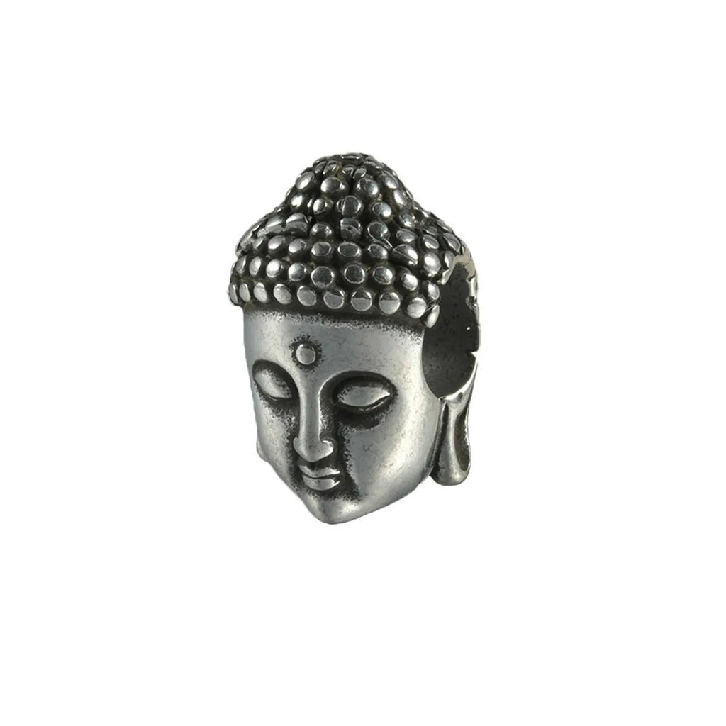 Stainless steel hollow geometric skull and Buddha head earrings with electroplated finish