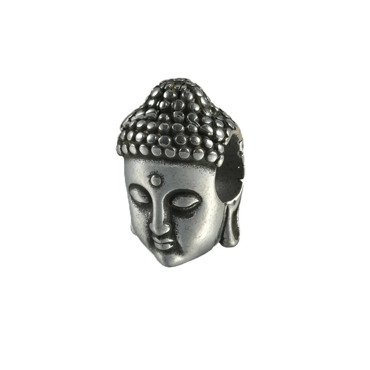 Stainless steel hollow geometric skull and Buddha head earrings with electroplated finish