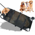 Large black aluminium alloy folding stretcher for emergency transport of dogs