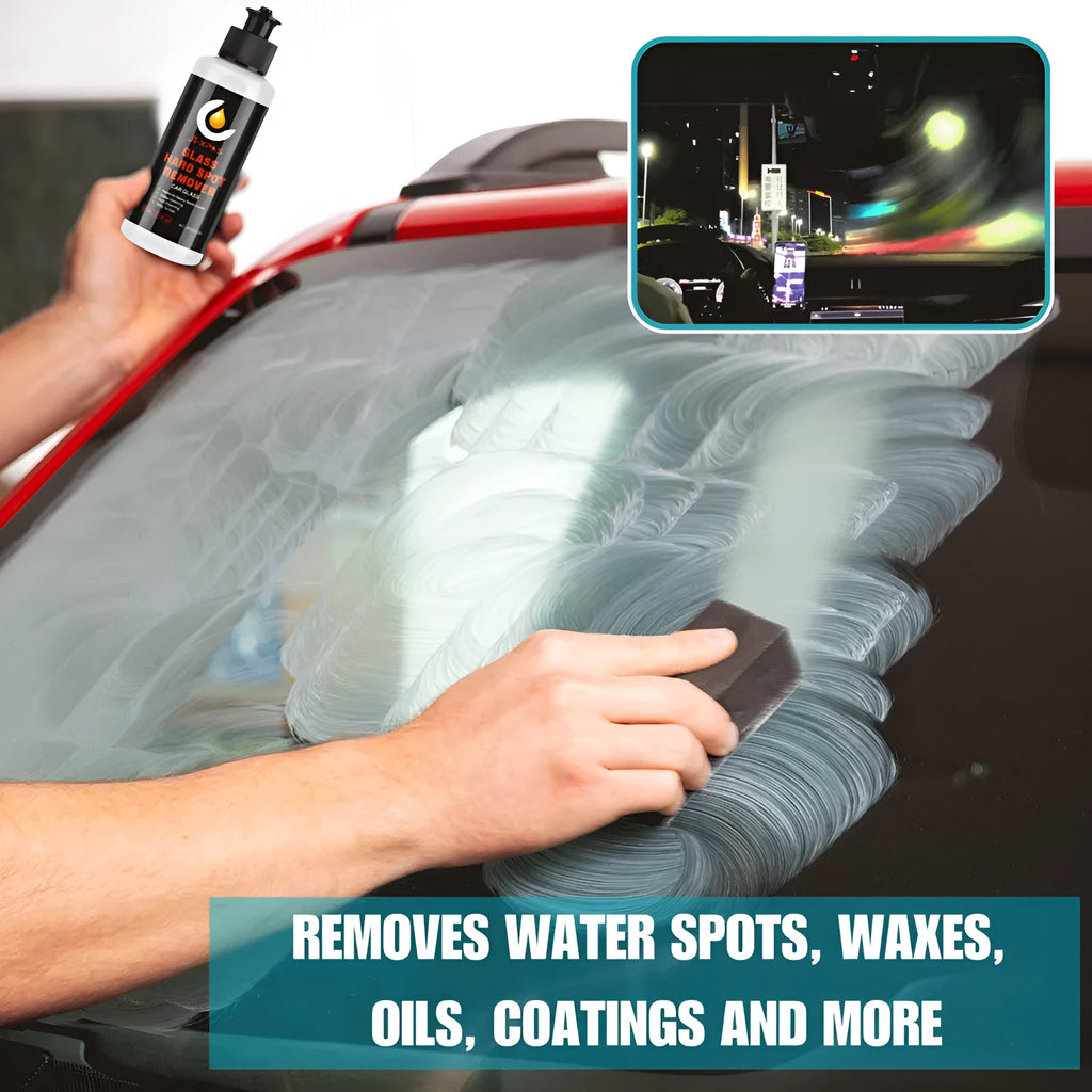 Jar of glass oil film remover cleaning cream for car windshields