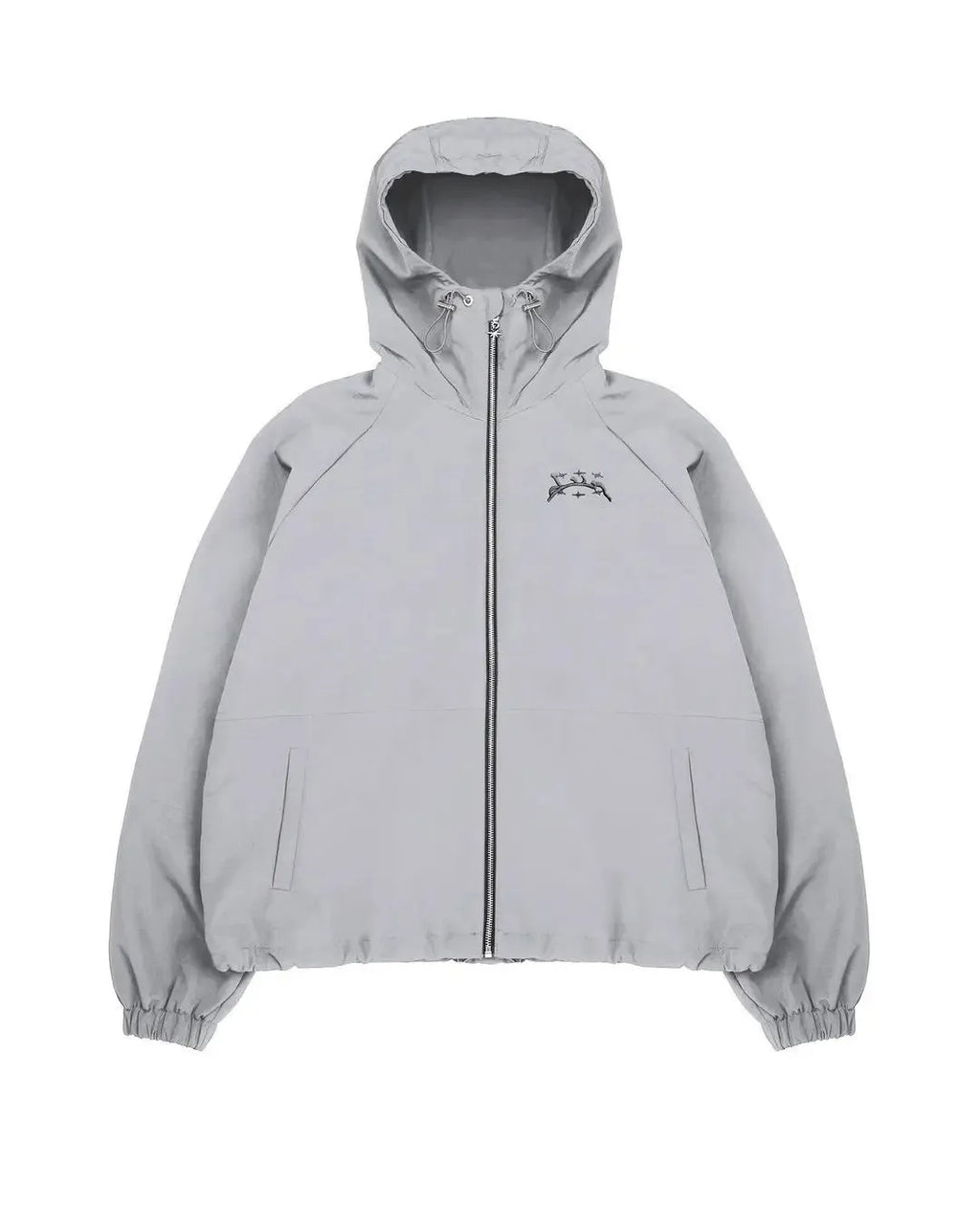 Men's loose fit hooded sunscreen jacket in British style polyester fabric, black colour option