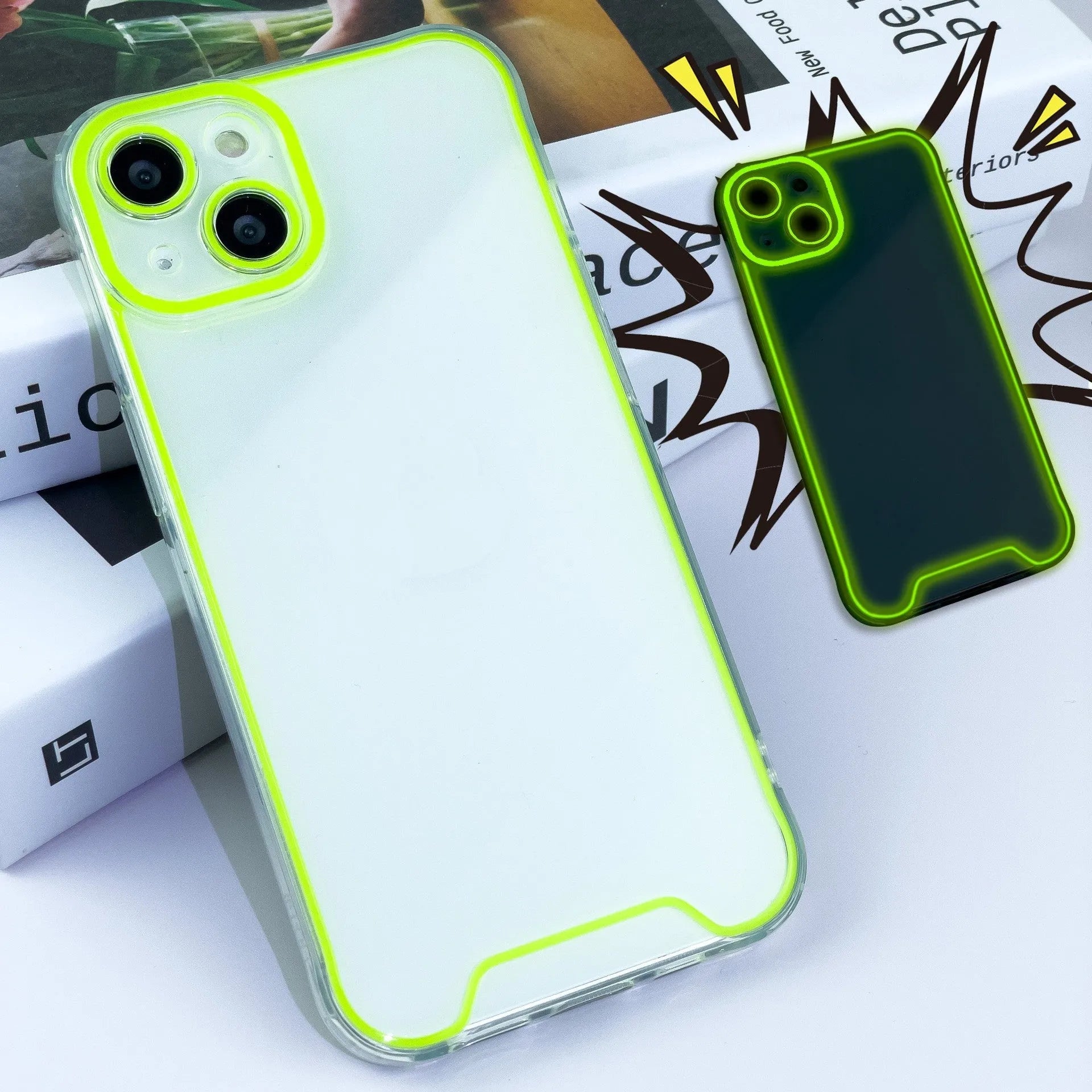 Glow in the dark soft TPU iPhone case for Christmas in multiple colours on iPhone 14 Pro Max