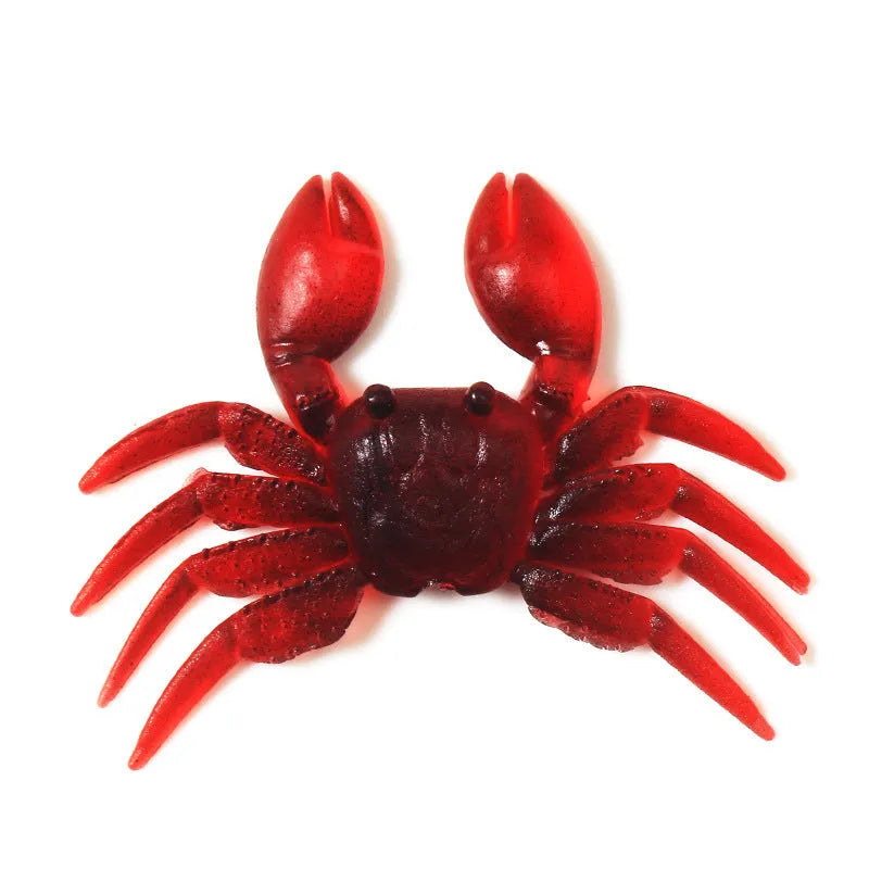 8cm PVC crab fishing lure in red or brown colour option for saltwater and freshwater fishing