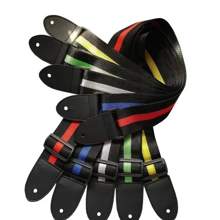 Woven crossbody instrument strap for guitars bass ukuleles in multiple colour options