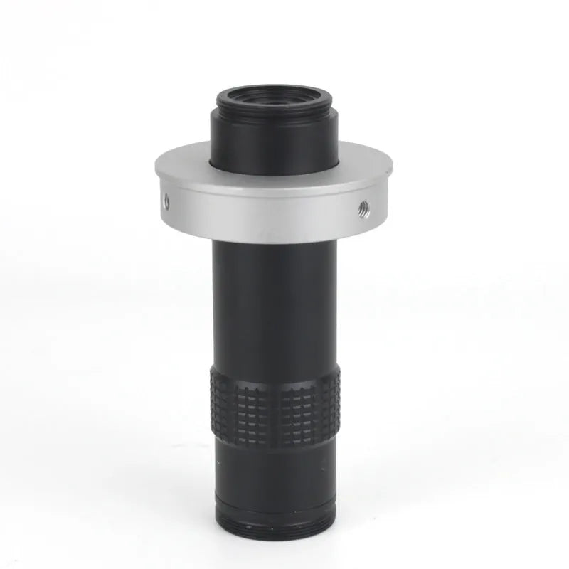 Black industrial monocular camera lens for close-up PCB and electronics inspection.