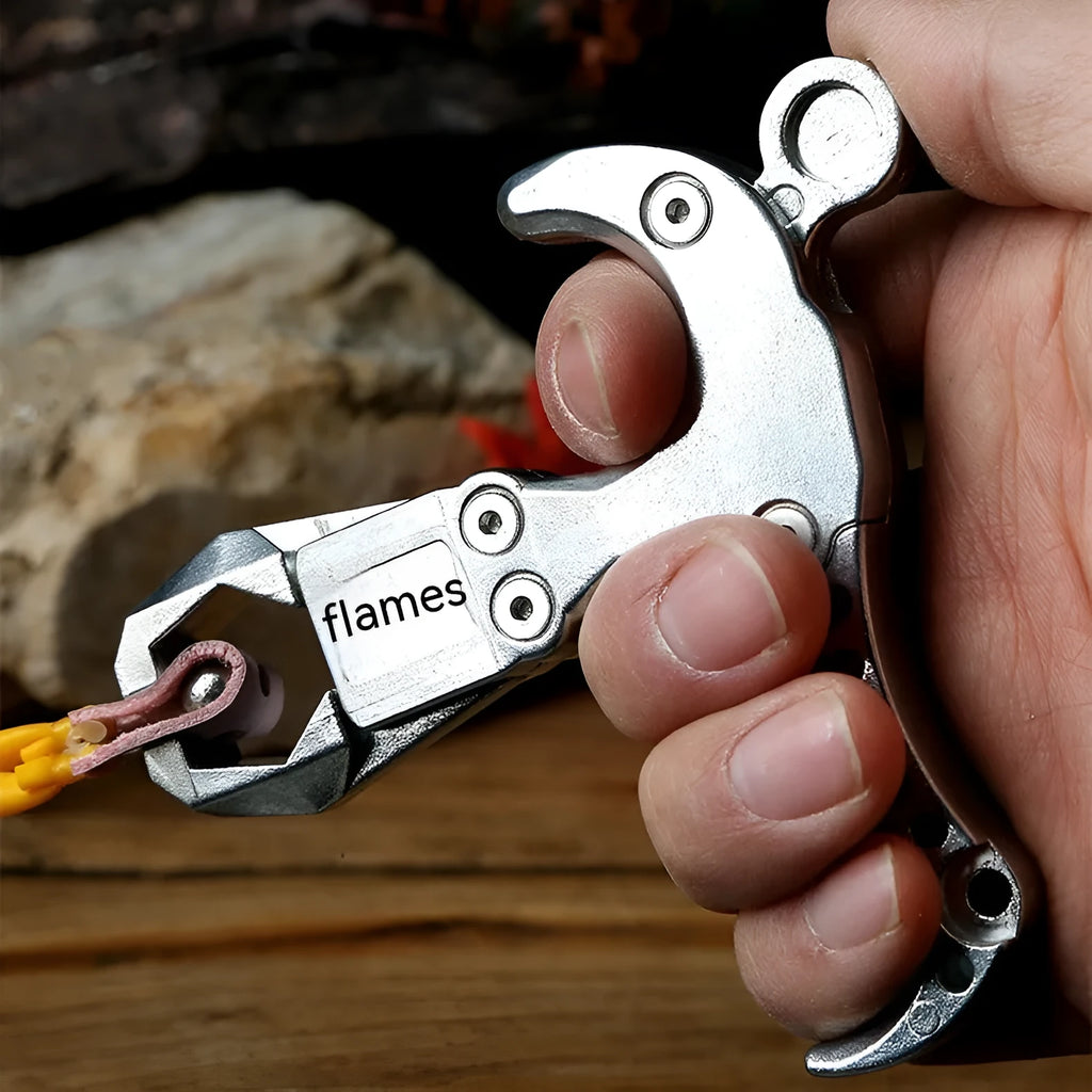 Zinc alloy archery release aid with a two-axis harpoon clip mechanism