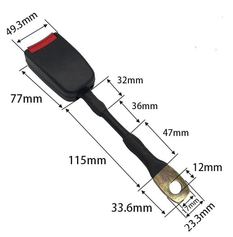Car seat belt socket safety buckle with 20cm steel wire base for vehicle seat belt replacement