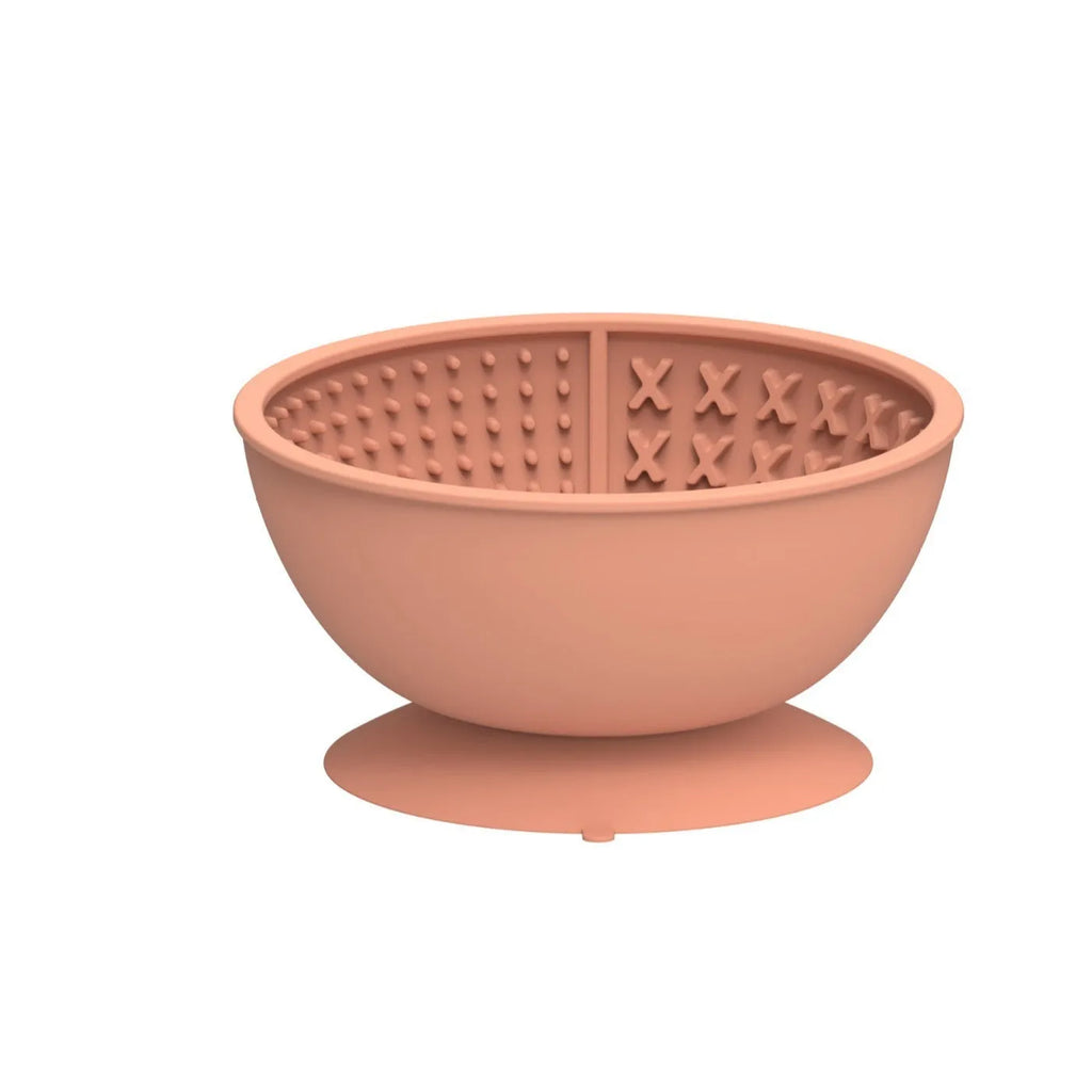 Cyan silicone pet licking mat bowl with suction cup base for slow feeding dogs and cats