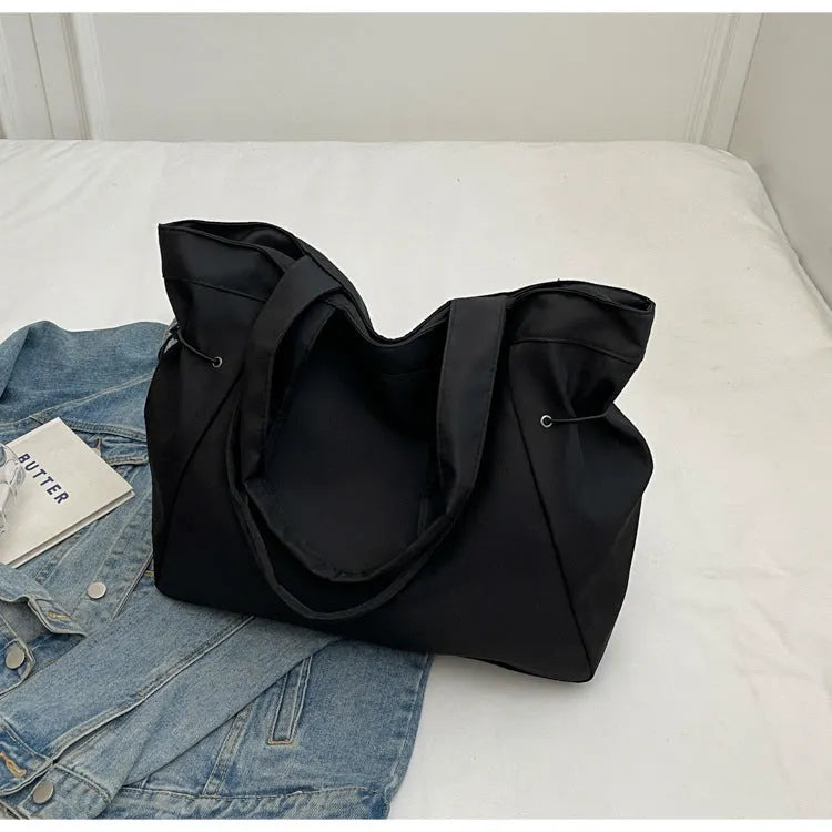 Soft Oxford cloth folding tote bag in street trend style shown in multiple colour options