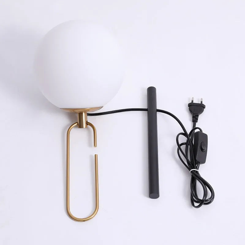 Nordic style modern glass wall lamp with selectable warm, neutral, or white light colour.