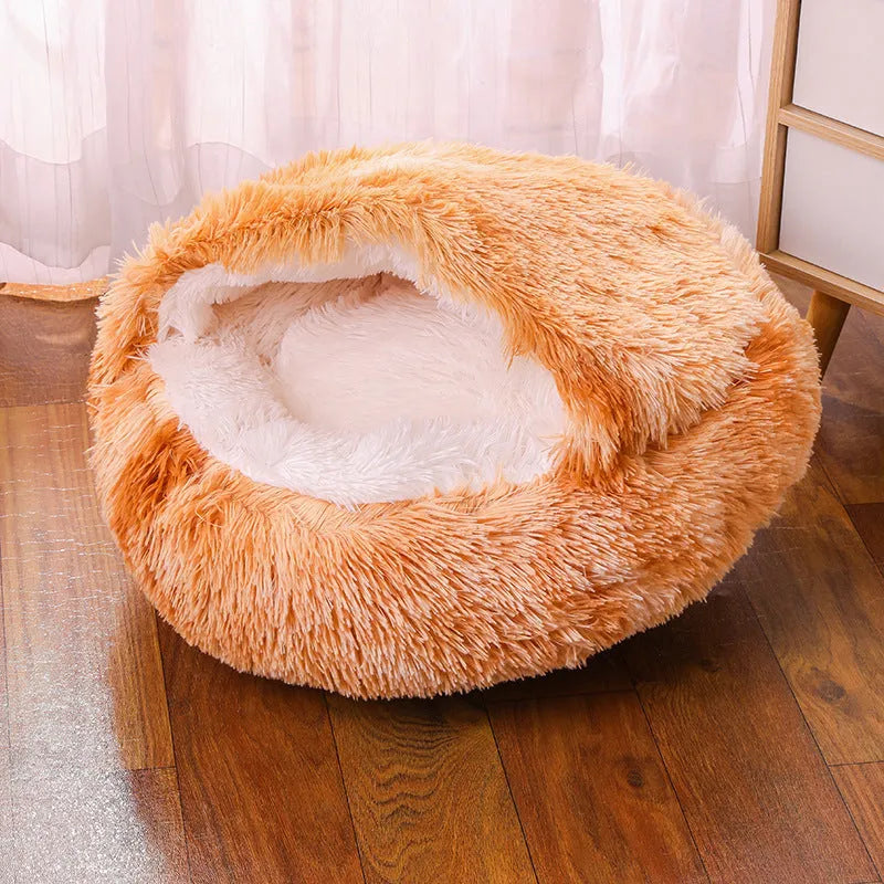 Waterproof cloth dog kennel in a semi-enclosed warm room design, shown in a gradient colour.