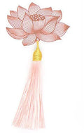 Brass metal bookmark with hollow plating decorative leaf pattern and rose gold tassel