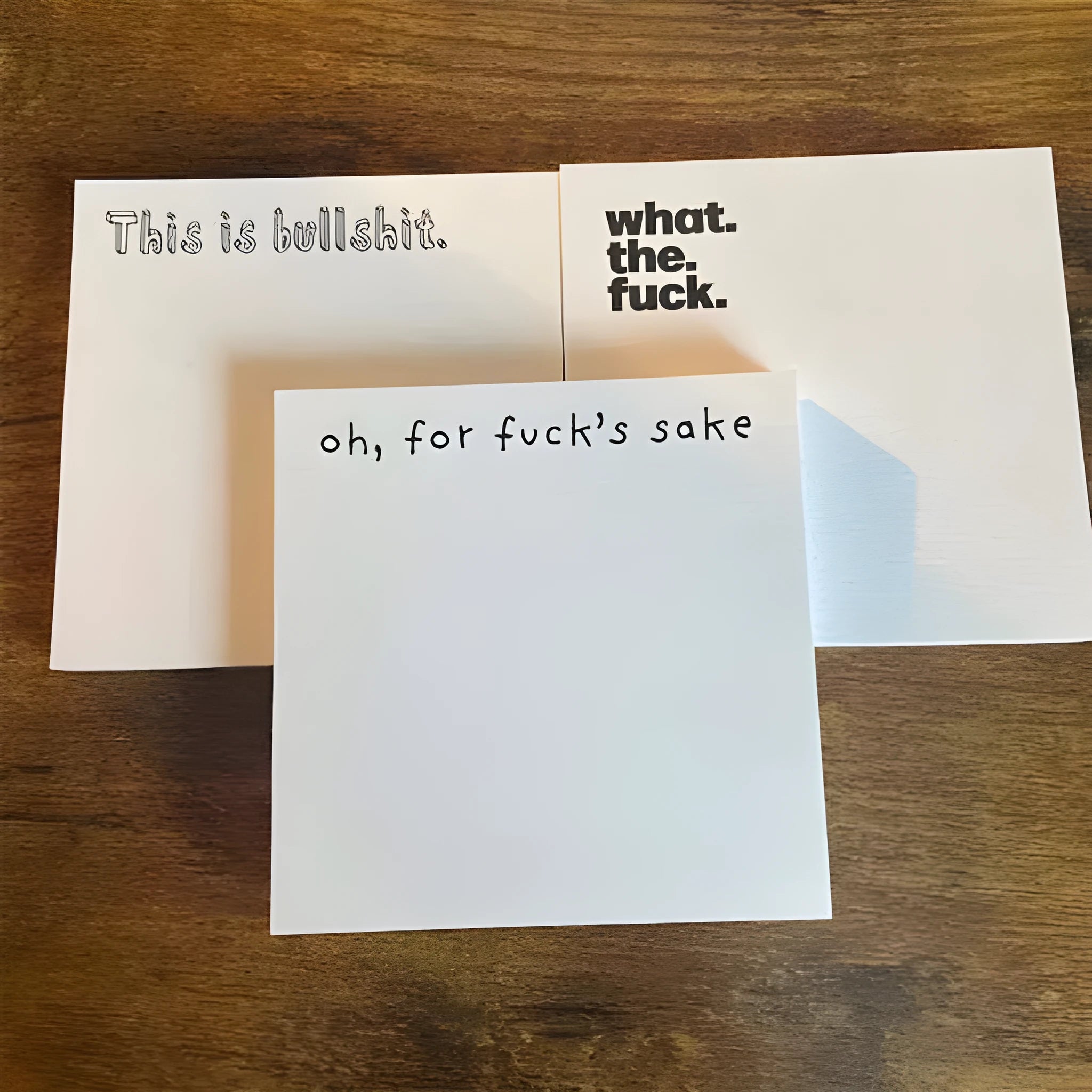 Square 7.5cm funny English sticky note pad with adhesive backing
