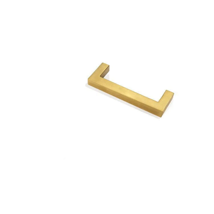 Stainless steel square pipe door handle for cabinet drawers in brushed silver finish