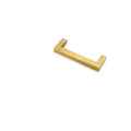 Stainless steel square pipe door handle for cabinet drawers in brushed silver finish