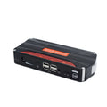 Black and red portable vehicle jump starter with 7800mAh battery capacity for emergency car starting