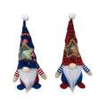 Two faceless baby doll Christmas ornaments with Rudolf candy bag design in polyester cloth