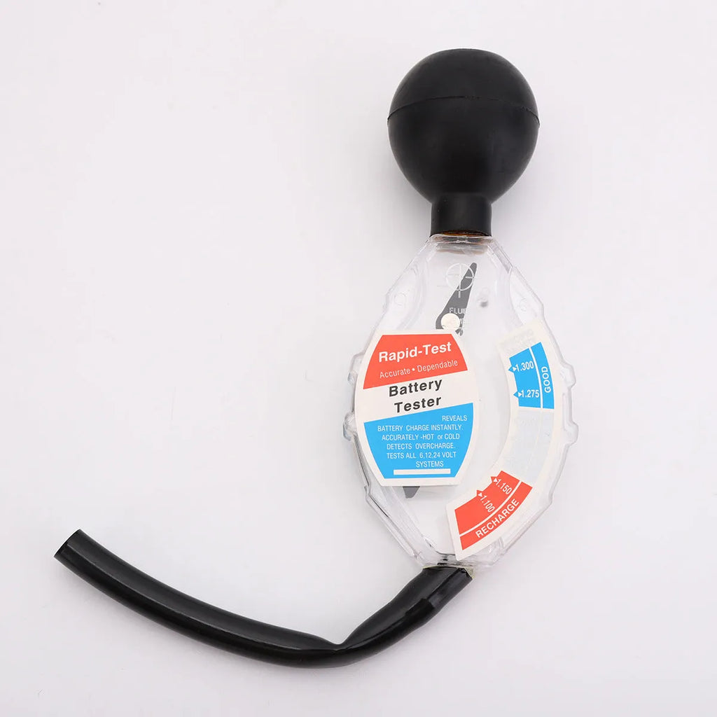 Suction electrolyte hydrometer instrument for testing lead acid battery fluid density