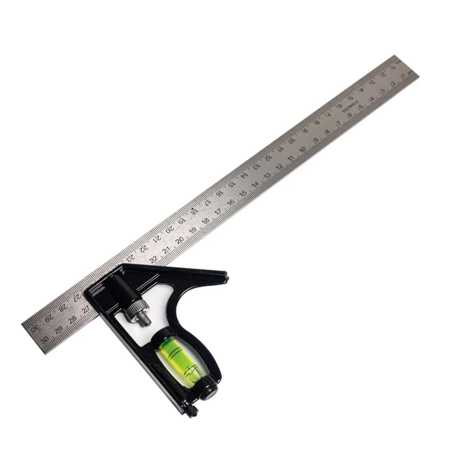 Red metal combination angle ruler 7inch with metric scales for civil surveying