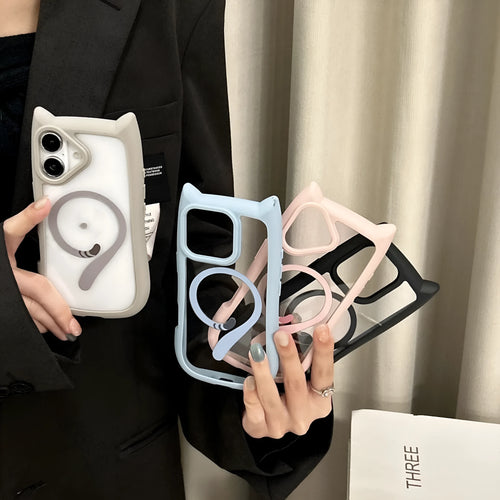 Acrylic TPU transparent phone case for iPhone 17 with magnetic suction in multiple colour options