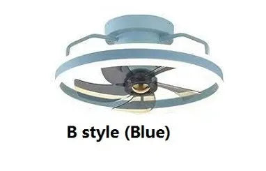 Modern simple style ceiling fan lamp with integrated light and five blades.