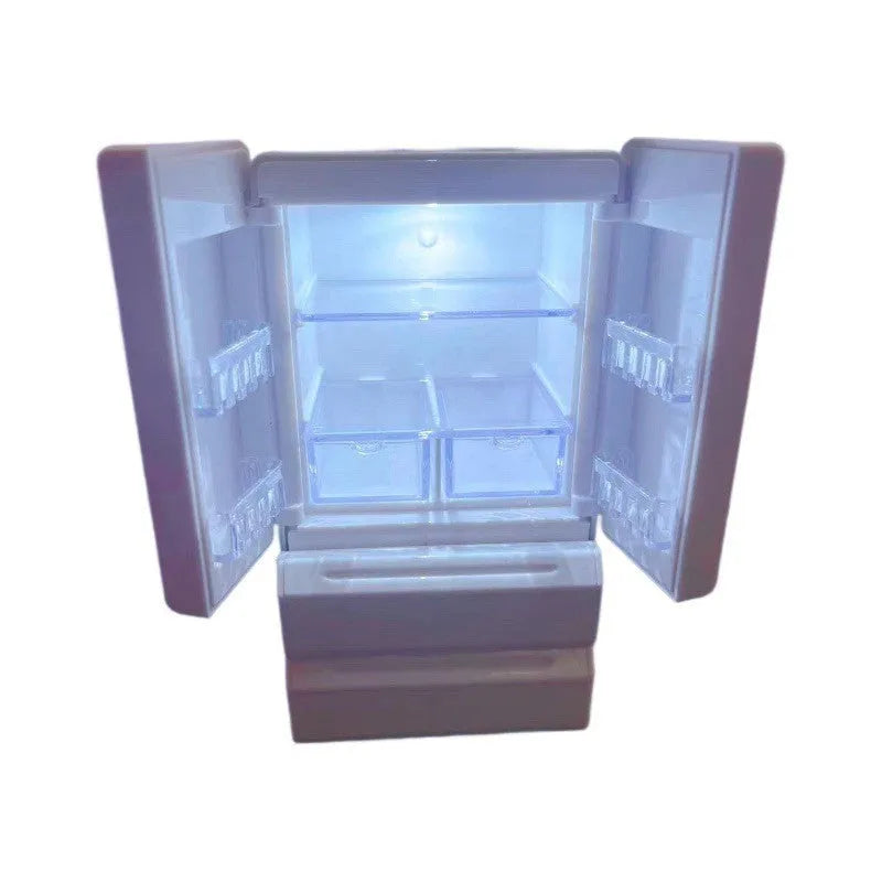 White plastic miniature candy toy model with activated LED lighting feature showing detailed surface texture
