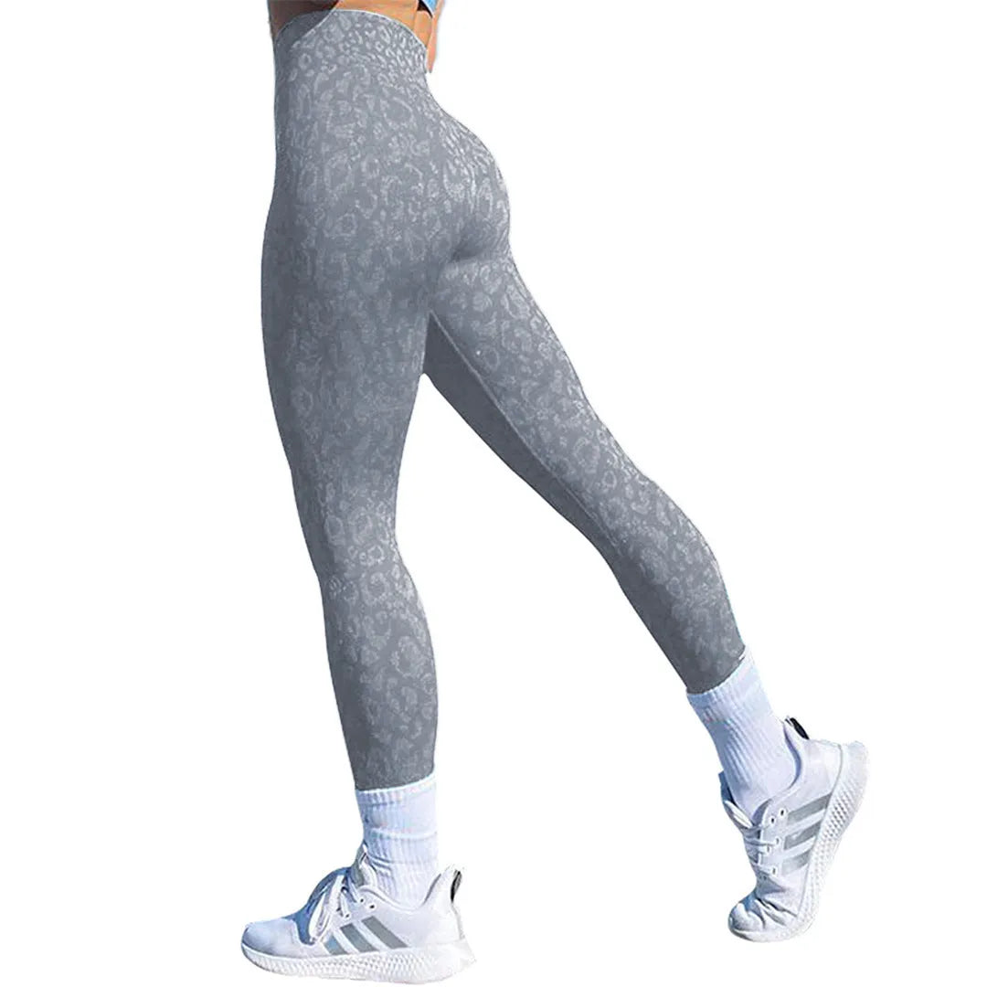 Women's push up booty leggings in leopard print and camouflage patterns for fitness activities