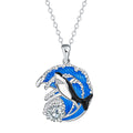 Shark women's necklace with copper animal pendant and cross chain, electroplated finish, 41-50cm length