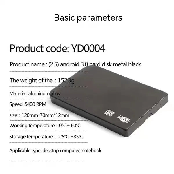 USB 3.0 solid state external hard drive with metal case in black, blue, red, and silver colour options