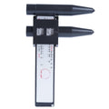 Digital electronic caliper tool for measuring hole distances with plastic body and digital display