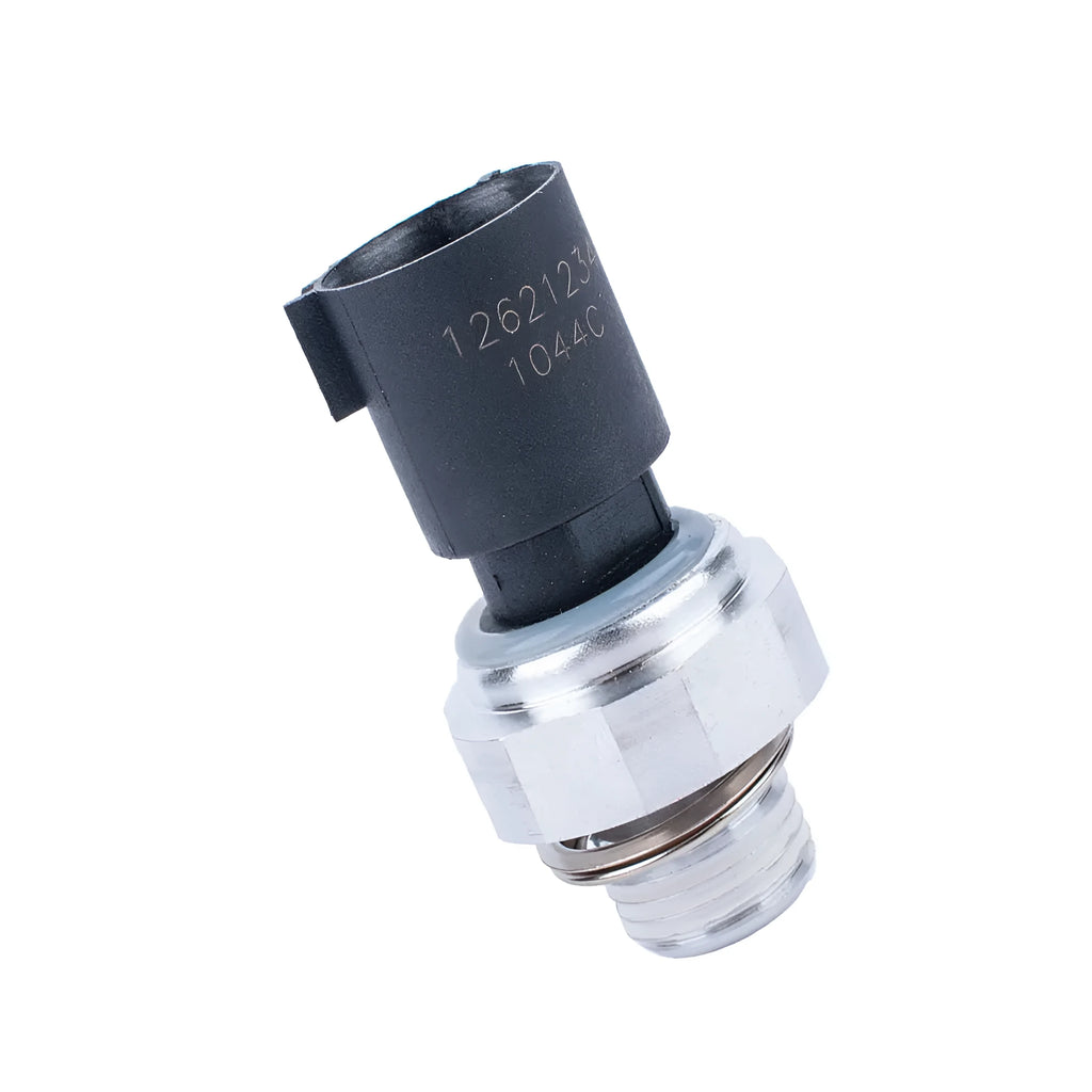 Silver automobile fuel pressure sensor with electrical connector for vehicle fuel system