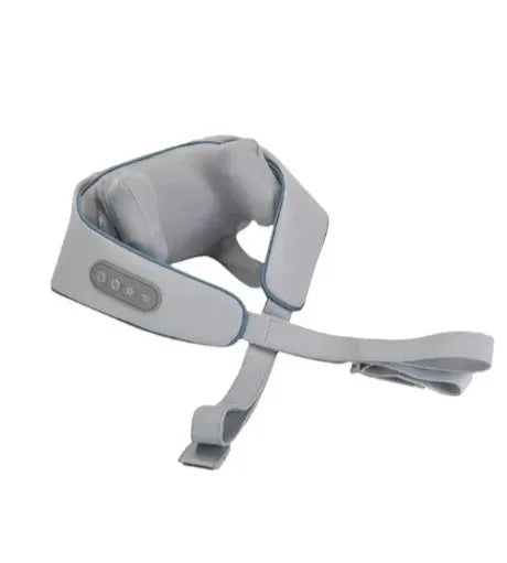Creamy white rechargeable shoulder and neck massager with cervical kneading function