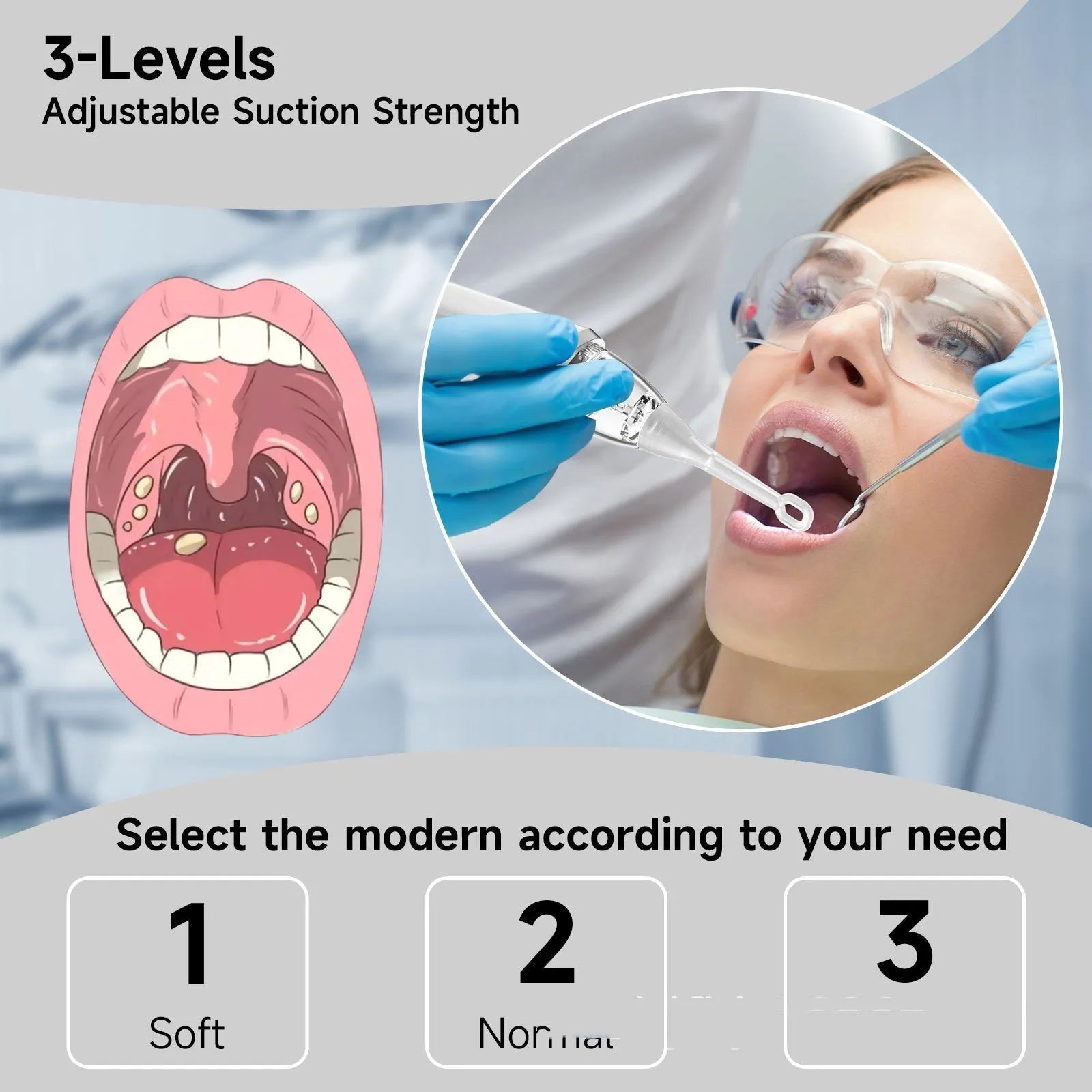 Milky white tonsillar extractor oral cleaning tool for dental stone removal