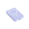 Magnetic wireless power bank in pink, purple or white with 20000mAh capacity and 20W output