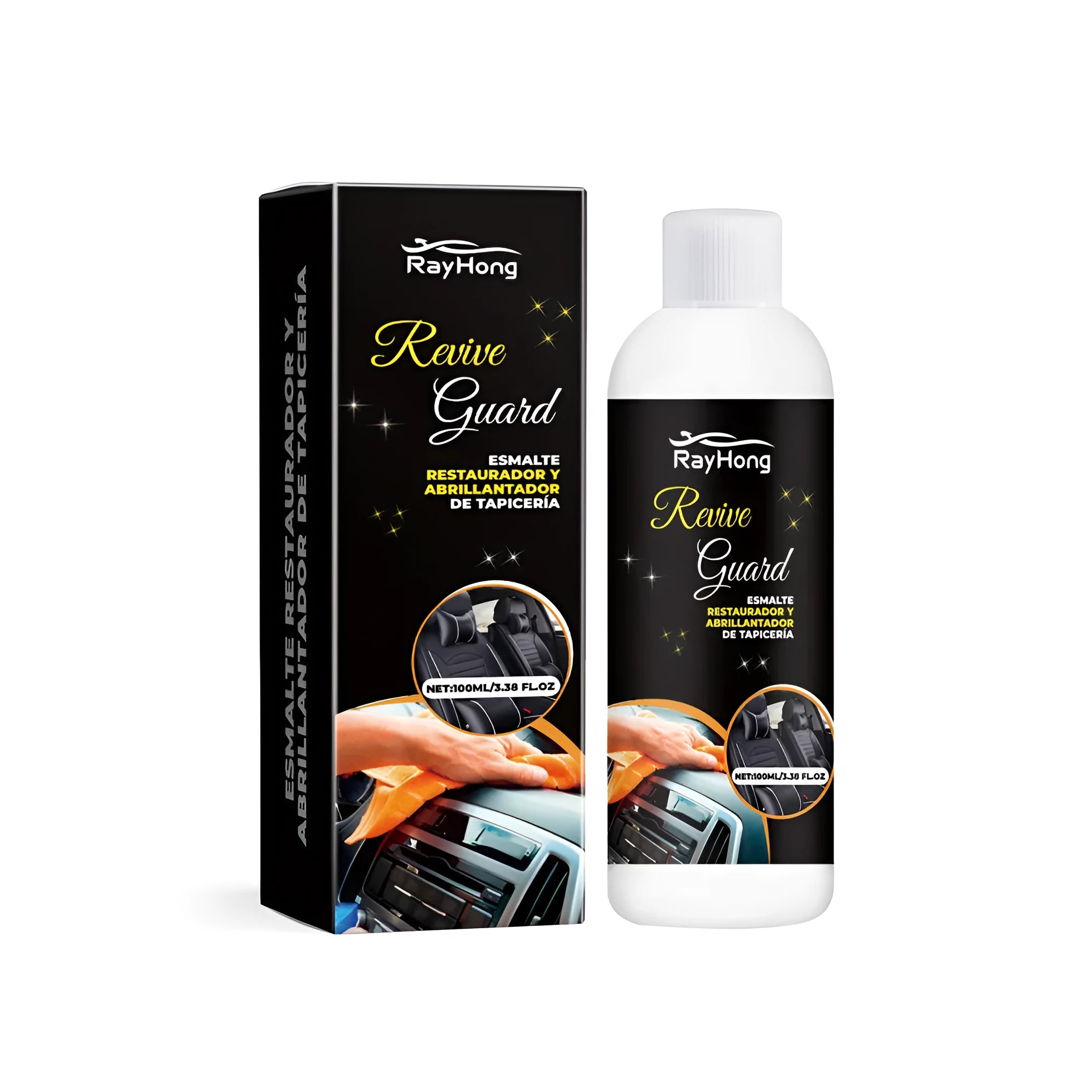 Box of automotive car polish for interior repair, measuring 3.8 by 12.3 cm.