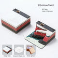 3D paper carved sticky notes with Qingshui Temple design and Christmas Train coloured cover.