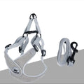 Adjustable dog harness with reflective mesh in multiple colours, showing metal ring and leash attachment