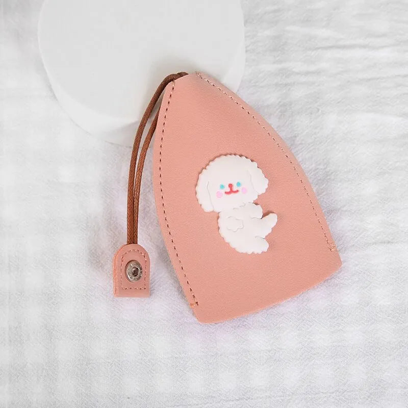 Cartoon pull-out key case in PU leather measuring 14 by 7.5 centimetres
