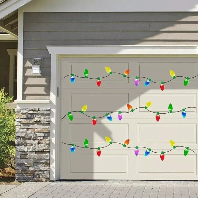 Reflective magnetic Christmas light bulbs with white honeycomb material on metal surface