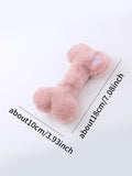 Blue love bone shaped dog plush toy with a squeaker, shown next to pink and yellow colour options.