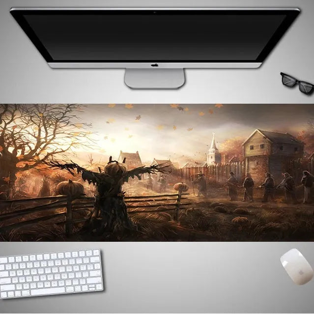 Halloween mouse pad with non-slip rubber cloth material in oversized dimensions for gaming