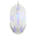 Wired LED glow computer mouse in black or white with colourful lighting effects