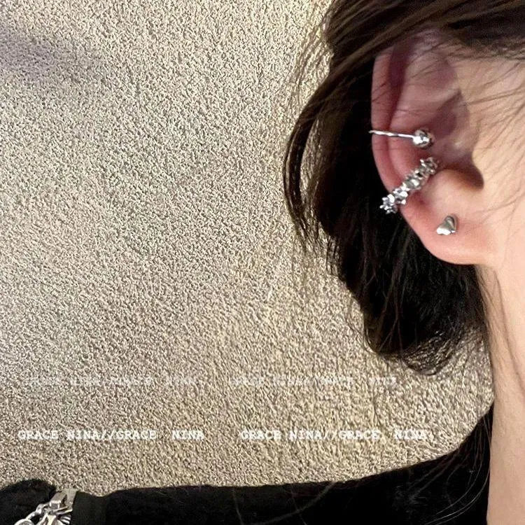 Women's irregular geometric frosty style ear clip earrings in alloy with clip fitting