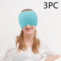 Black elastic cloth gel ice headache relief eye mask showing adjustable headband and cooling gel construction